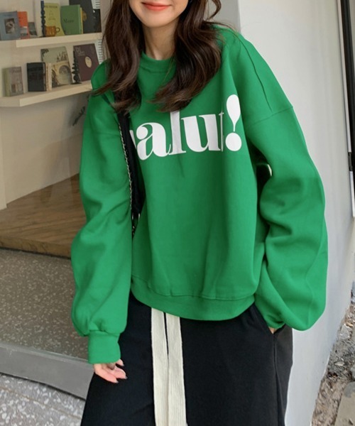 Miniministore（ミニミニストア）の「英字ロゴトレーナー裏起毛スウェット韓国風（スウェット・レディース・グレー/ブラウン/グリーン/ホワイト/ブラック・FREE）」の5枚目の写真