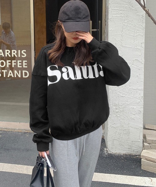 Miniministore（ミニミニストア）の「英字ロゴトレーナー裏起毛スウェット韓国風（スウェット・レディース・グレー/ブラウン/グリーン/ホワイト/ブラック・FREE）」の11枚目の写真