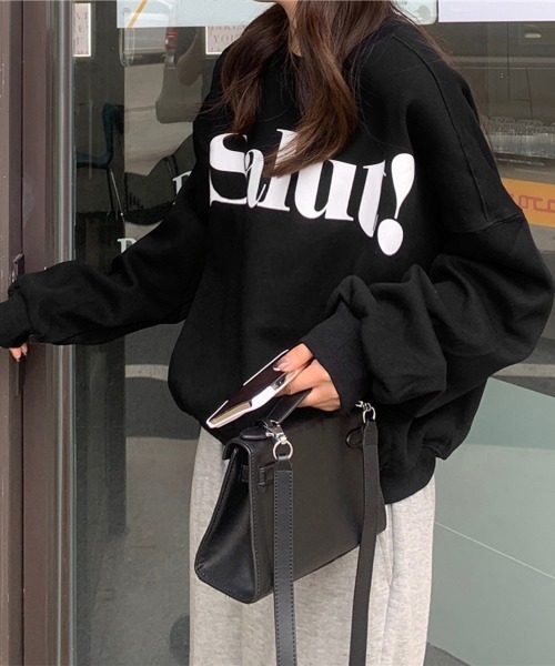 Miniministore（ミニミニストア）の「英字ロゴトレーナー裏起毛スウェット韓国風（スウェット・レディース・グレー/ブラウン/グリーン/ホワイト/ブラック・FREE）」の13枚目の写真