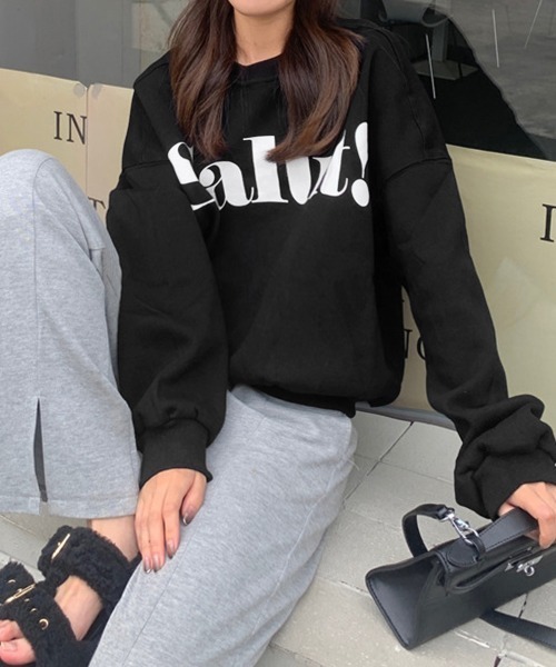 Miniministore（ミニミニストア）の「英字ロゴトレーナー裏起毛スウェット韓国風（スウェット・レディース・グレー/ブラウン/グリーン/ホワイト/ブラック・FREE）」の8枚目の写真