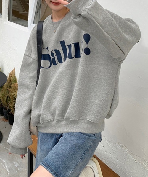 Miniministore（ミニミニストア）の「英字ロゴトレーナー裏起毛スウェット韓国風（スウェット・レディース・グレー/ブラウン/グリーン/ホワイト/ブラック・FREE）」の10枚目の写真