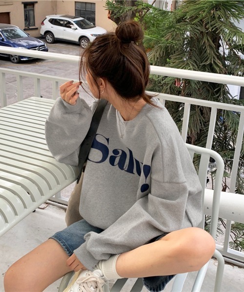 Miniministore（ミニミニストア）の「英字ロゴトレーナー裏起毛スウェット韓国風（スウェット・レディース・グレー/ブラウン/グリーン/ホワイト/ブラック・FREE）」の14枚目の写真