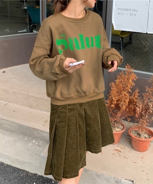 Miniministore（ミニミニストア）の「英字ロゴトレーナー裏起毛スウェット韓国風（スウェット・レディース・グレー/ブラウン/グリーン/ホワイト/ブラック・FREE）」の17枚目の写真