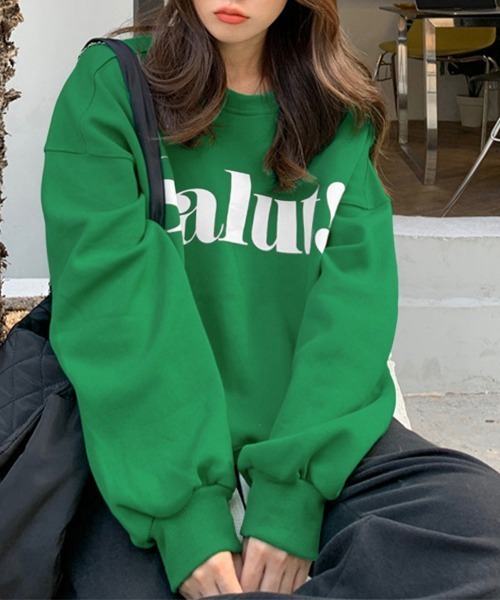 Miniministore（ミニミニストア）の「英字ロゴトレーナー裏起毛スウェット韓国風（スウェット・レディース・グレー/ブラウン/グリーン/ホワイト/ブラック・FREE）」の18枚目の写真