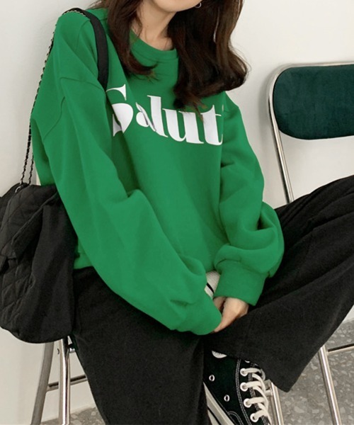 Miniministore（ミニミニストア）の「英字ロゴトレーナー裏起毛スウェット韓国風（スウェット・レディース・グレー/ブラウン/グリーン/ホワイト/ブラック・FREE）」の19枚目の写真