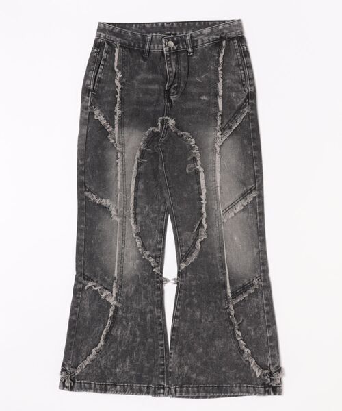 B.I.D.(ビーアイディー)の「《リメイク風クラッシュデニムパンツ》(デニムパンツ・メンズ・ブラック・LARGE/MEDIUM)」の1枚目の写真
