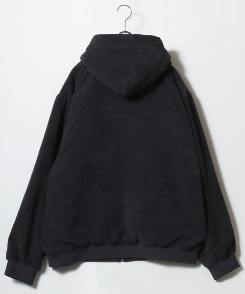 CONVERSE（コンバース）の「2025AW CONVERSE /コンバース コーデュロイ フード裏ボア 薄中綿キルティング サガラ刺繍 ジップアップフーディーブルゾン レディース メンズフ ルジップパーカー（ブルゾン・メンズ・アイボリー/チャコール・M/L/LL）」の6枚目の写真