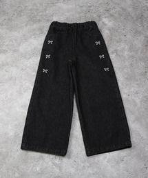 AIMABLE（エマーブル）の「リボンプリントワイドデニムパンツ（デニムパンツ）」