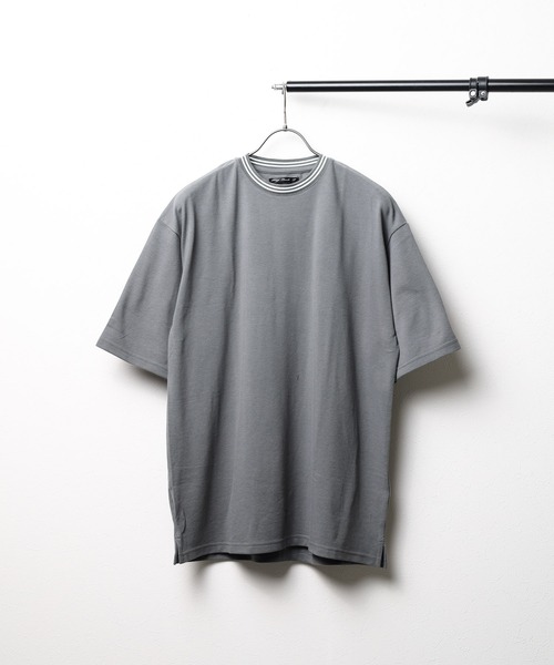 ARCHIVER(アーカイバ)の「【RES】鹿の子ライン入り刺繍クルーTシャツ(Tシャツ/カットソー・メンズ・ネイビー/ピンク/チャコールグレー/ホワイト・MEDIUM/LARGE)」の3枚目の写真