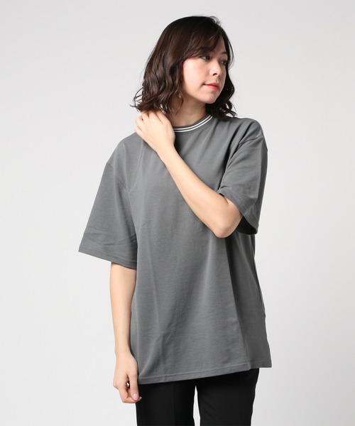 ARCHIVER(アーカイバ)の「【RES】鹿の子ライン入り刺繍クルーTシャツ(Tシャツ/カットソー・メンズ・ネイビー/ピンク/チャコールグレー/ホワイト・MEDIUM/LARGE)」の11枚目の写真