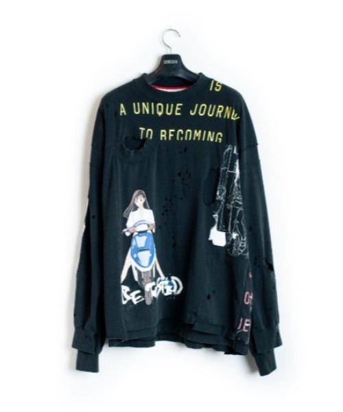 SEVESKIG（セヴシグ）の「seveskig/セブシグ/NReborn L/SL Tee Shirt Ver, Hisashi Eguchi（Tシャツ/カットソー・メンズ・ブラック/ホワイト・L/XL/M）」の2枚目の写真