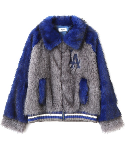 MLB(メジャーリーグベースボール)の「atmos pink MLB Faux Far Blouson / アトモス ピンク MLB フォー ファー ブルゾン 【SP】(その他アウター・レディース・グレー/ベージュ/ネイビー・FREE)」の2枚目の写真