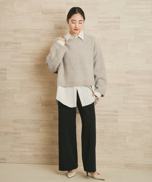 plage（プラージュ）の「《一部カラー六本木店・WEB限定》Fur Essential ニット（ニット/セーター・レディース・ブラック/グレー系その他/チャコールグレー/ラベンダー・FREE）」の12枚目の写真