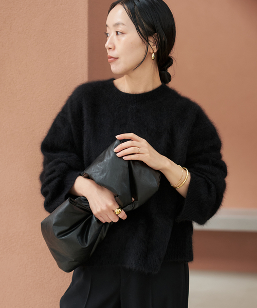 plage（プラージュ）の「《一部カラー六本木店・WEB限定》Fur Essential ニット（ニット/セーター・レディース・ブラック/グレー系その他/チャコールグレー/ラベンダー・FREE）」の19枚目の写真