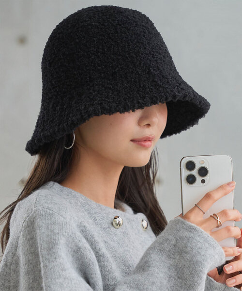 KOBE LETTUCE（コウベレタス）の「ボアバケットハット（ハット・レディース・ブラック/キャメル/アイボリー・FREE）」の3枚目の写真