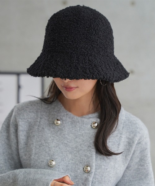 KOBE LETTUCE（コウベレタス）の「ボアバケットハット（ハット・レディース・ブラック/キャメル/アイボリー・FREE）」の7枚目の写真