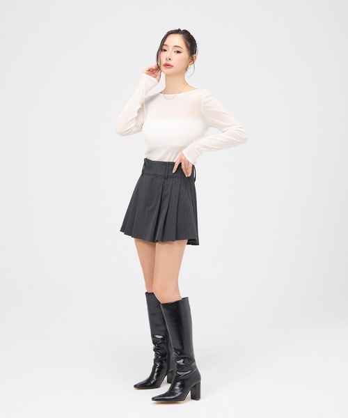 EIMY ISTOIRE(エイミーイストワール)の「ボックスプリーツミニスカート(スカート・レディース・グレー/ネイビー・36/38)」の5枚目の写真