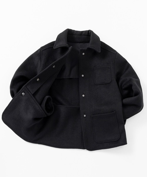 AJUGA.（アジュガ）の「ウールショートジャケット（ブルゾン・レディース・ブラック/アイボリー・FREE）」の4枚目の写真