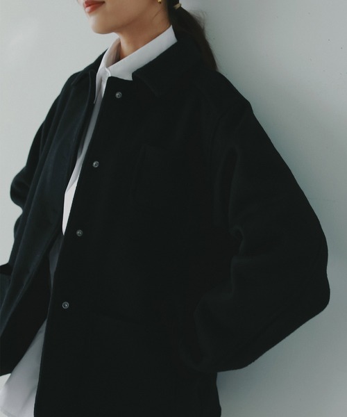 AJUGA.（アジュガ）の「ウールショートジャケット（ブルゾン・レディース・ブラック/アイボリー・FREE）」の13枚目の写真
