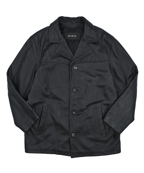 USED】GUESS カーコート レザージャケット（ライダースジャケット
