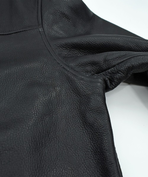 Guess(ゲス)の「【USED】GUESS カーコート レザージャケット(ライダースジャケット・メンズ・ブラック・LARGE)」の5枚目の写真