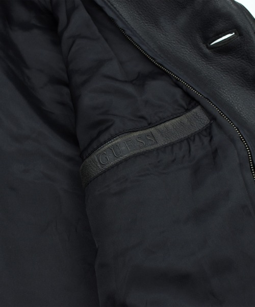 Guess(ゲス)の「【USED】GUESS カーコート レザージャケット(ライダースジャケット・メンズ・ブラック・LARGE)」の13枚目の写真