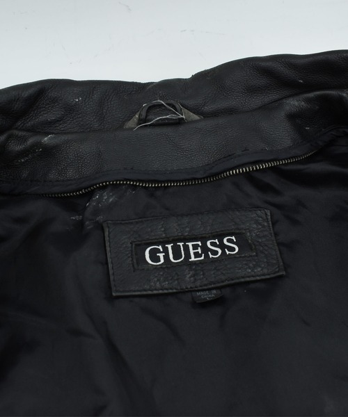 Guess(ゲス)の「【USED】GUESS カーコート レザージャケット(ライダースジャケット・メンズ・ブラック・LARGE)」の11枚目の写真