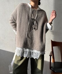 DouDou | レース切替チュニック(シャツ/ブラウス)