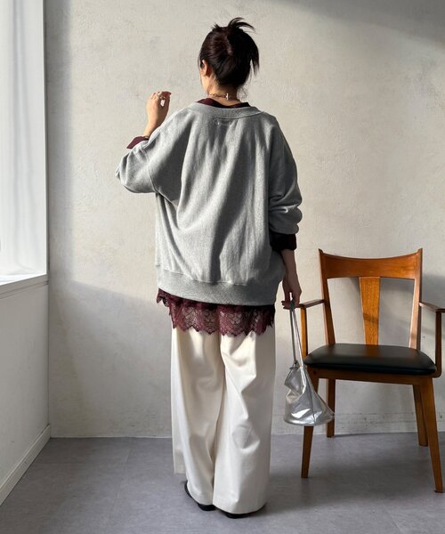 DouDou(ドゥドゥ)の「レース切替チュニック(シャツ/ブラウス・レディース・ボルドー/ブラック/オフホワイト・FREE)」の12枚目の写真