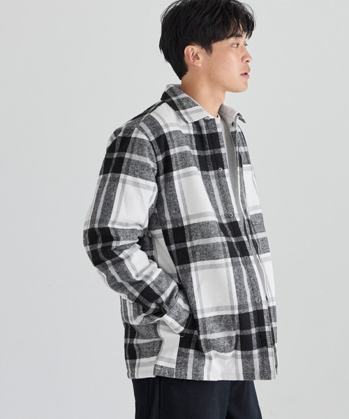 CREAM SODA／カスリチェックブルゾンＡ ／黒 × 白 ヘビーネルチェック裏ボアブルゾン（ブルゾン）｜coca（coca）（コカ