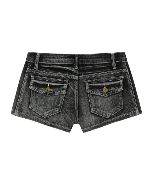 GILAARCHIVE(ギラアーカイブ)の「TATTOOED GRAPHIC DENIM SHORTS_GREY(その他パンツ・レディース・グレー・SMALL/MEDIUM)」の2枚目の写真