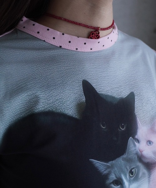 grapevine by k3（グレープバインバイケースリー）の「KITTEN TRIO T-SHIRT（Tシャツ/カットソー・レディース・マルチ・S/M）」の6枚目の写真