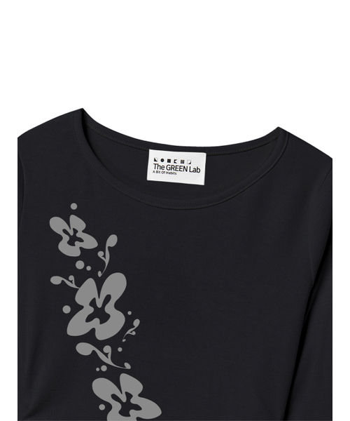 THE GREEN LAB（ザグリーンラボ）の「フラワーシャーリングロングスリーブ長袖Tシャツ[ブラック]（Tシャツ/カットソー・レディース・その他・FREE）」の3枚目の写真