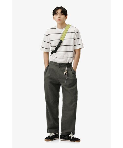 MUSINSA STANDARD(ムシンサスタンダード)の「コットンリネンツータックワイドパンツ【カーキ】(その他パンツ・メンズ・その他・38/36/34/28/29/32/30/31/33/26/27)」の10枚目の写真