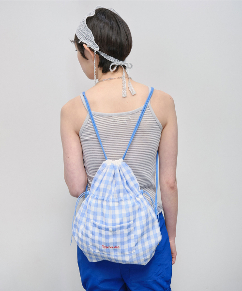 TYPESERVICE（タイプサービス）の「Checkered Button Pocket Bag [Sky Blue]（バックパック/リュック・レディース・その他・FREE）」の5枚目の写真