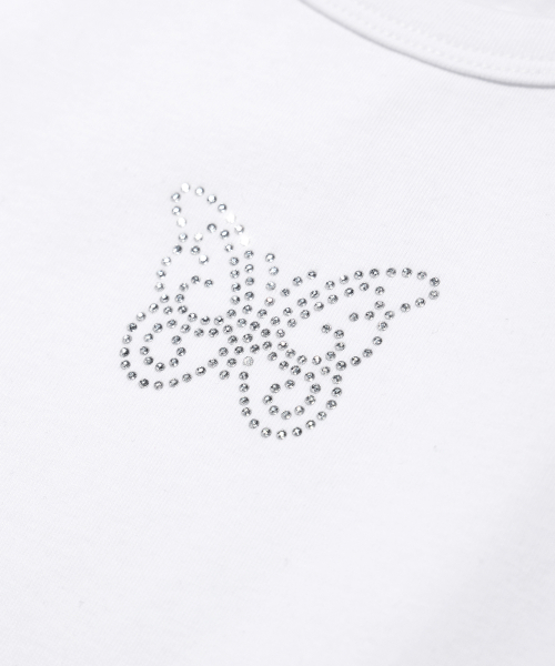 YOUHEE(ユヒ)の「BUTTERFLY HOTFIX SLEEVELESS WHITE(Tシャツ/カットソー・レディース・その他・FREE)」の5枚目の写真