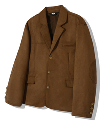 TRILLION（トリリオン）の「スエードエルボーパッチ3ボタンブレザージャケット[ブラウン]（テーラードジャケット）」