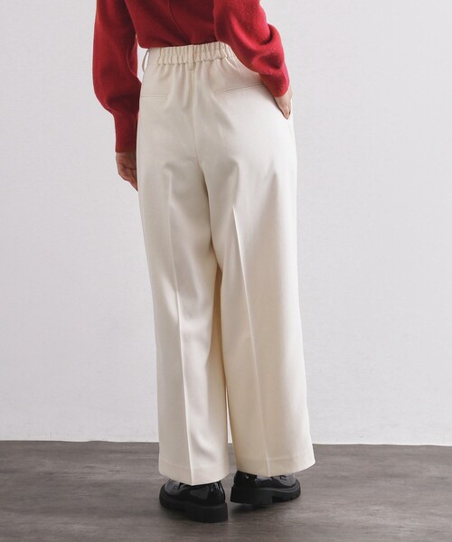 OPAQUE.CLIP（オペークドットクリップ）の「カルゼタックワイドパンツ【洗濯機OK】（その他パンツ・レディース・オフホワイト/ネイビー・38/40）」の3枚目の写真