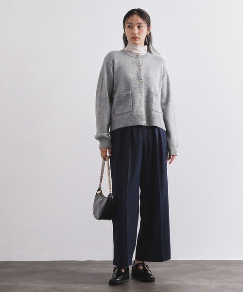 OPAQUE.CLIP（オペークドットクリップ）の「カルゼタックワイドパンツ【洗濯機OK】（その他パンツ・レディース・オフホワイト/ネイビー・38/40）」の8枚目の写真