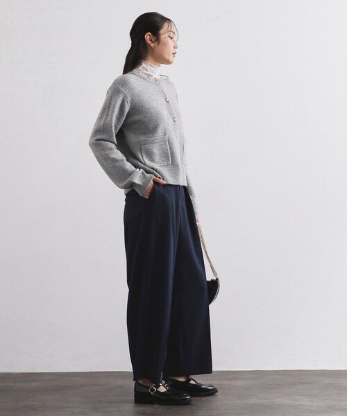 OPAQUE.CLIP（オペークドットクリップ）の「カルゼタックワイドパンツ【洗濯機OK】（その他パンツ・レディース・オフホワイト/ネイビー・38/40）」の9枚目の写真