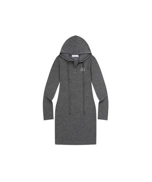 MUCENT(ムセント)の「シアンフードネックスリムフィットワンピース (4カラー)(ワンピース・レディース・チャコール/ダークグレー/グレー/ブラック・FREE)」の3枚目の写真