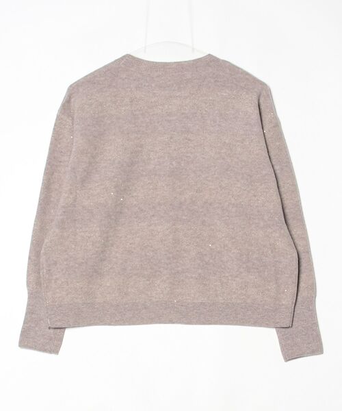 EGLANTINE(エグランティーヌ)の「EGLANTINE ウール100%スパンコールボーダーニット(ニット/セーター・レディース・オフホワイト/ベージュ/ブラック・38)」の16枚目の写真