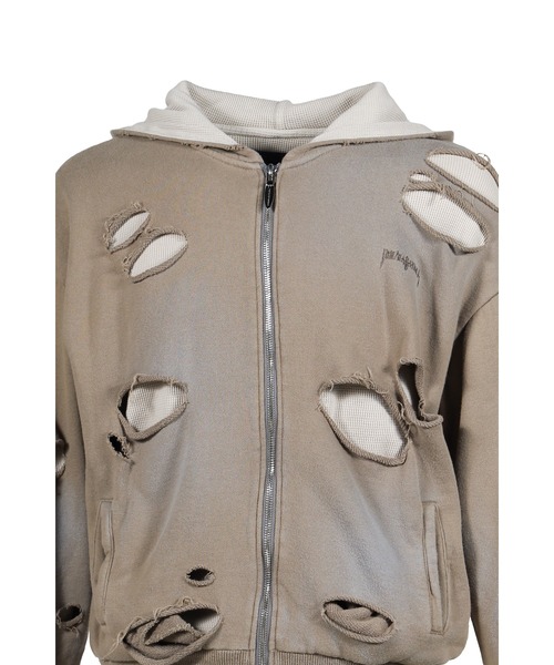 JUN/NAKAYAMA(ジュンナカヤマ)の「THERMAL LAYERED ZIP HOODIE(パーカー・メンズ・ブラック/グレー・46/48)」の8枚目の写真