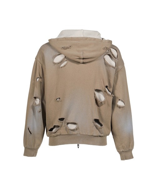 JUN/NAKAYAMA(ジュンナカヤマ)の「THERMAL LAYERED ZIP HOODIE(パーカー・メンズ・ブラック/グレー・46/48)」の9枚目の写真