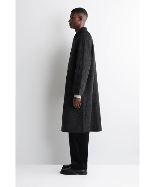 リバーシブルチェックウールコート（ステンカラーコート）｜COS（コス
