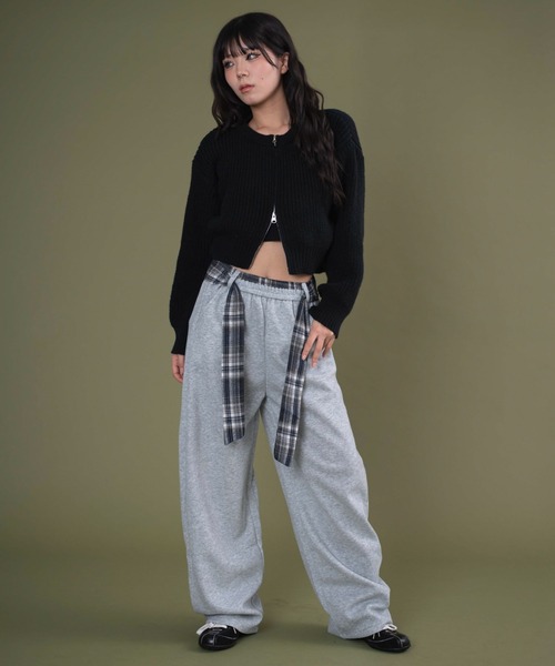 dispark（ディスパーク）の「DISPARK/フェイクスリーブスウェットパンツ（スウェットパンツ・レディース・杢グレー/ブラック・FREE）」の16枚目の写真