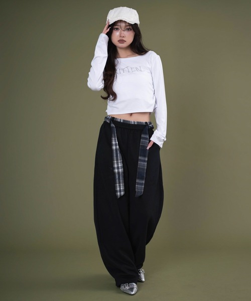 dispark（ディスパーク）の「DISPARK/フェイクスリーブスウェットパンツ（スウェットパンツ・レディース・杢グレー/ブラック・FREE）」の15枚目の写真