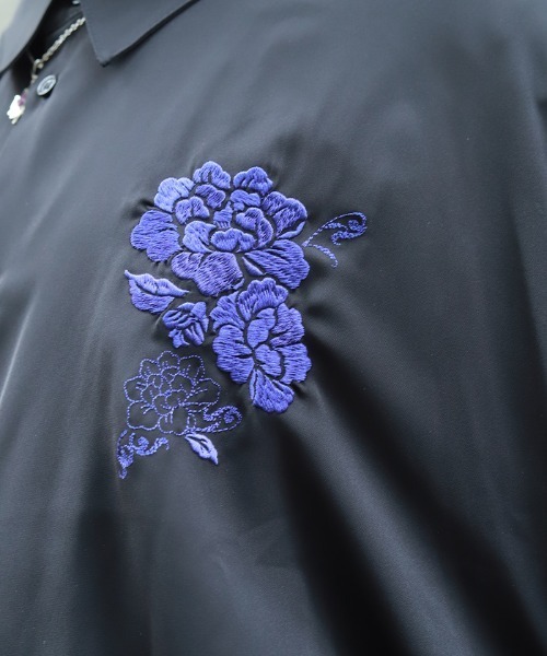 REZEN（リゼン）の「牡丹刺繍和袖シャツ（シャツ/ブラウス・メンズ・ブルーパープル/ライトグレー/ローズ・LARGE/MEDIUM）」の11枚目の写真