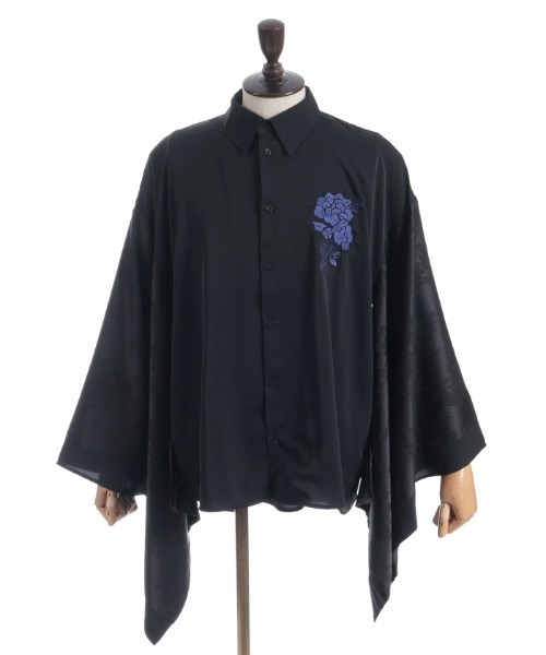 REZEN（リゼン）の「牡丹刺繍和袖シャツ（シャツ/ブラウス・メンズ・ブルーパープル/ライトグレー/ローズ・LARGE/MEDIUM）」の12枚目の写真