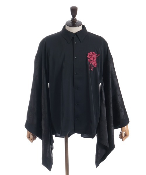 REZEN（リゼン）の「牡丹刺繍和袖シャツ（シャツ/ブラウス・メンズ・ブルーパープル/ライトグレー/ローズ・LARGE/MEDIUM）」の18枚目の写真